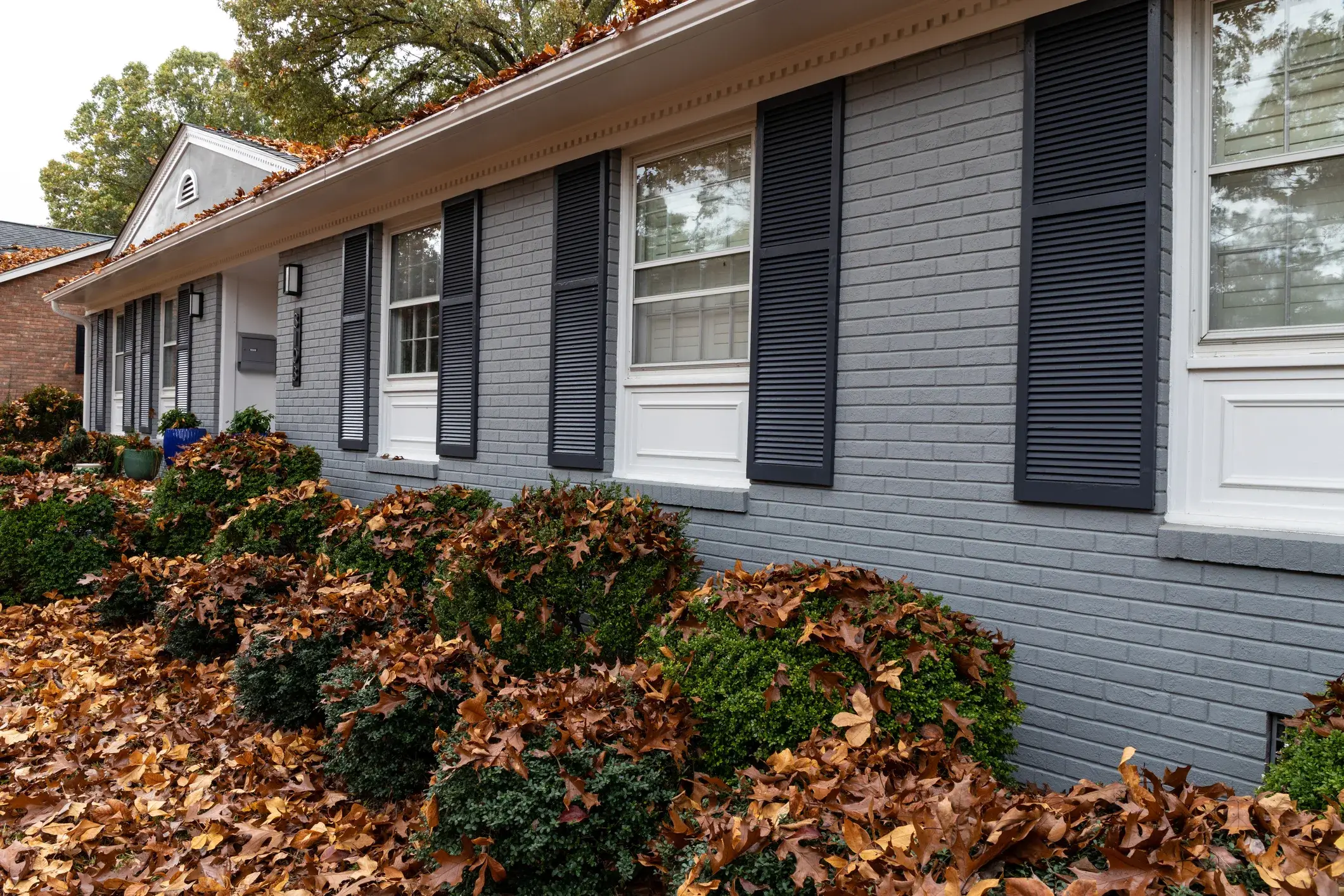 Atlanta GA Exterior House Painters - Beige Paint Color - White Trim